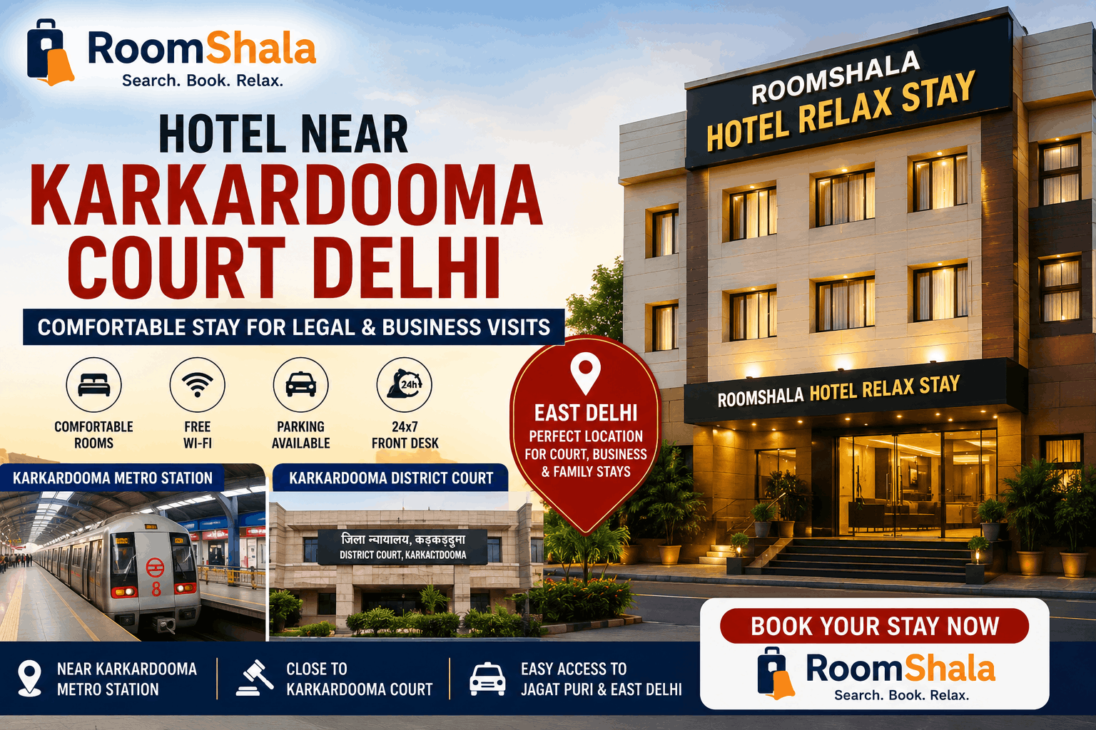 Hotel Near Karkardooma Court Delhi – Comfortable Stay for Legal & Business Visits